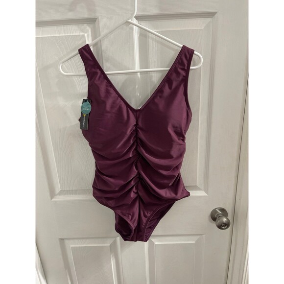Kindred Bravely Maternity Swimsuit Size M Maroon New With Tags - Picture 4 of 8